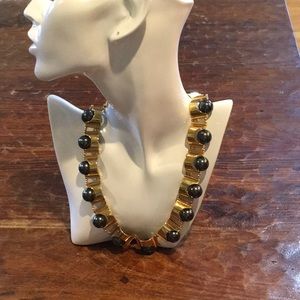 Gold and Black STATEMENT necklace!